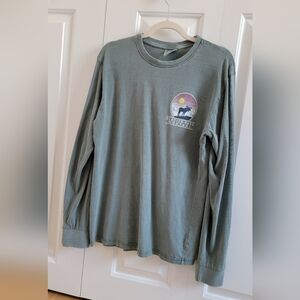 Glacier National Park Green Long Sleeve Graphic Tee